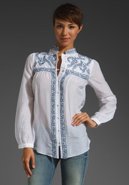 Alice By Temperley Rana Embroidered Shirt in White (white mix) - Lyst