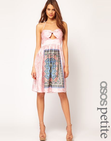 Asos Collection  Dress in Scarf Print in Pink - Lyst