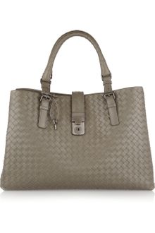Bottega Veneta Roma Intrecciato Leather Tote - Lyst