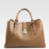 Bottega Veneta Woven Leather Tote in Brown (tan) - Lyst