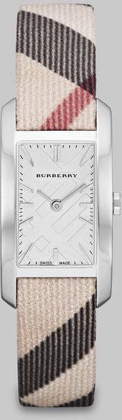 Burberry Check Stamped Rectangular Stainless Steel Watch - Lyst