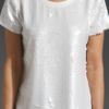 Elizabeth And James Sequin Tomboy Tee in White (ecru) - Lyst