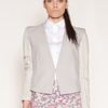Helmut Lang Contrast Sleeve Tuxedo Blazer in Gray - Lyst