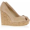 Jimmy Choo Papina Patentleather and Cork Wedges in Beige (nude) - Lyst