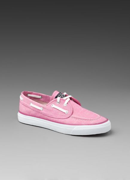 Sperry Top-sider Seamate Laceless Boat Shoe in Pink (raspberry chambray) - Lyst