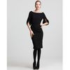 Zac Posen Stretch Crepe Dress Elbow Sleeve in Black - Lyst