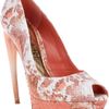 Alexander Mcqueen Python Skin Peep Toe Pump in Orange - Lyst