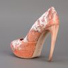 Alexander Mcqueen Python Skin Peep Toe Pump in Orange - Lyst