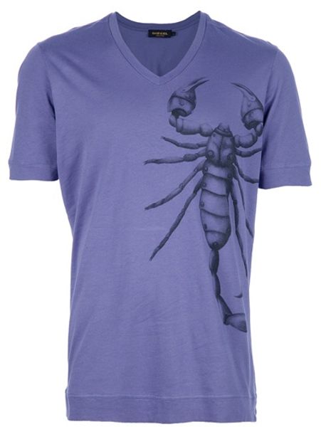 Diesel Black Gold Printed Tshirt in Purple for Men - Lyst