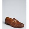 Gucci Brown Woven Leather Horsebit Slipon Loafers in Brown for Men - Lyst