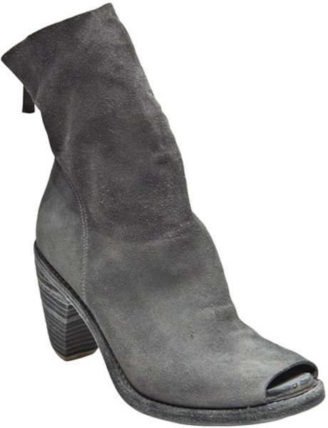 gray peep toe booties