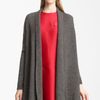 Lanvin Drape Rib Knit Cardigan in Gray (grey) - Lyst