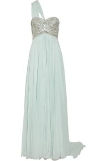 Marchesa Embellished Silk Chiffon Gown - Lyst