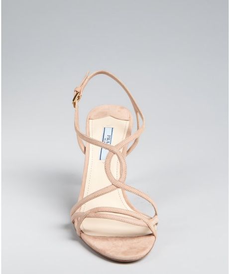 Prada Nude Suede Strappy Sandals In Beige Nude Lyst