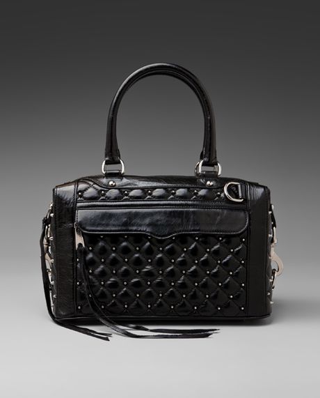 Rebecca Minkoff Quilted Studded Mab Mini In Black | Lyst