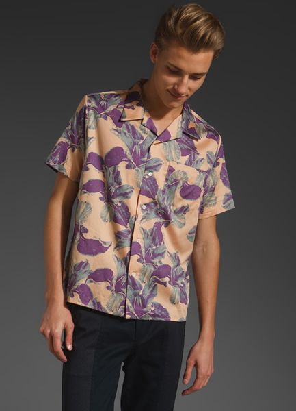 Richard Chai Hawaiian Short Sleeve Shirt in Multicolor for Men (apricot) - Lyst