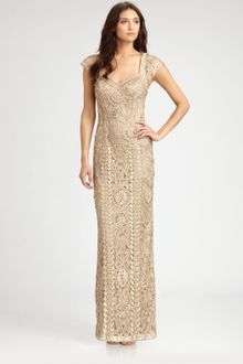 Sue Wong Embroidered Gown - Lyst