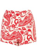 Topshop Paisley Print Silk Shorts By Boutique