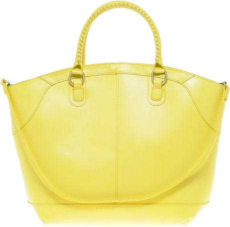 Asos Asos Leather Bucket Tote Bag in Yellow | Lyst