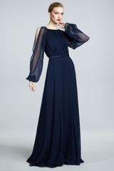 David Meister Signature Illusionsleeve Gown