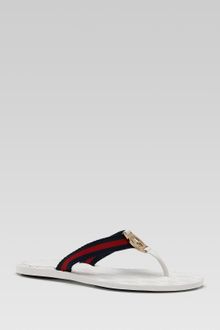 Gucci Gg Thong with Double G Ornament and Web Detail - Lyst