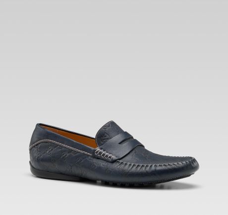Gucci Penny Loafer Driver with Interlocking G in Blue for Men - Lyst