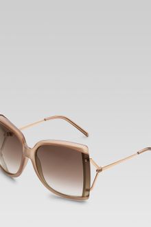 Gucci Large Square Frame Sunglasses with Gg Logo and Web On Temples - Lyst