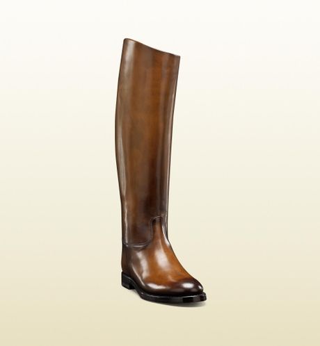 Gucci Riding Boot in Brown | Lyst