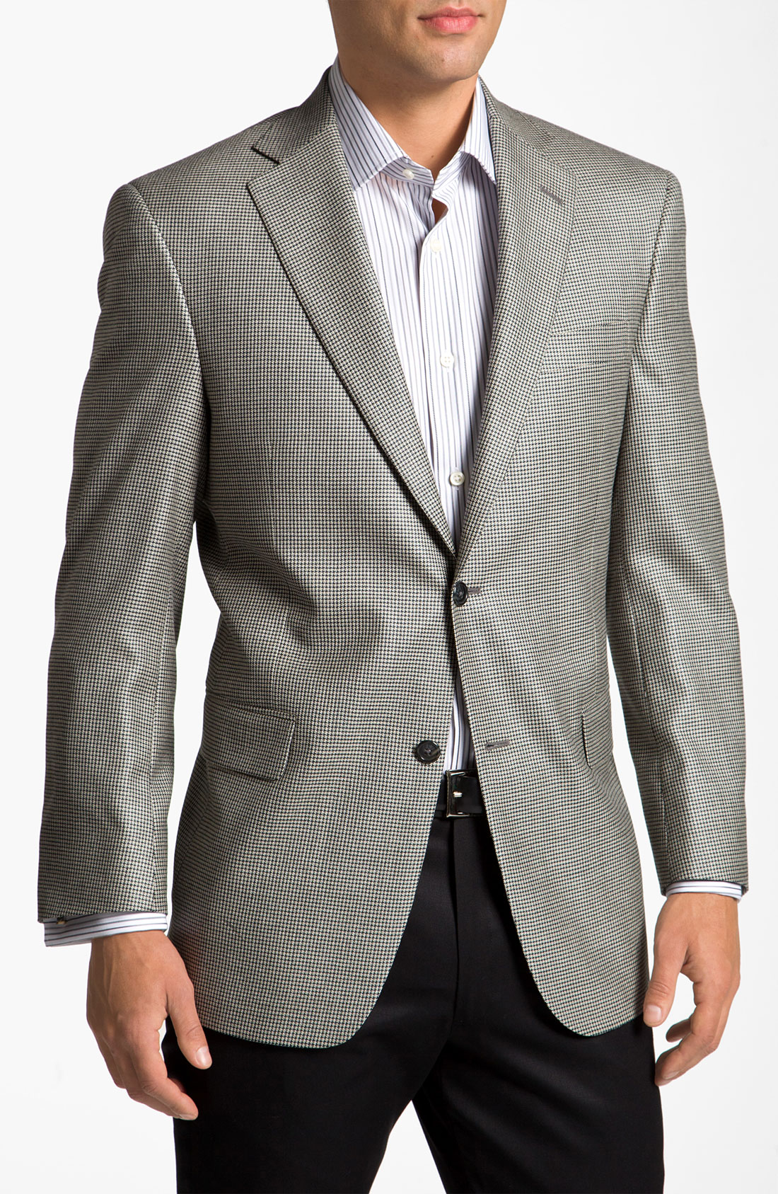 Hart Schaffner Marx Houndstooth Wool Sportcoat in Gray for Men (black