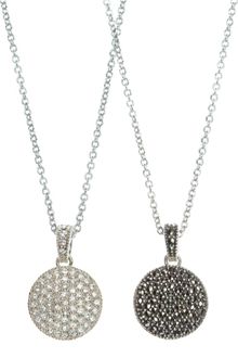 Judith Jack Marcasite And Crystal Circle Reversible Pendant - Lyst