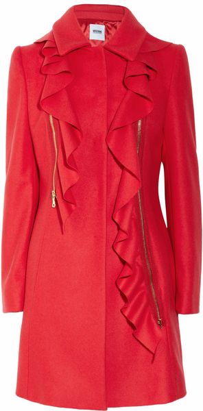 Moschino Cheap & Chic Ruffled Wool and Cashmereblend Coat - Lyst