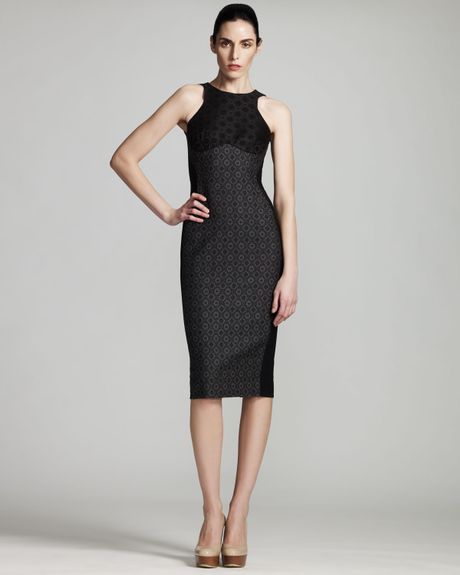 Stella Mccartney Ottavia Contoured Jacquard Dress in Black (gray melange) - Lyst