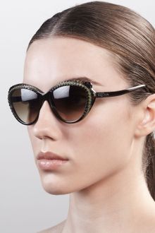 Alexander McQueen Scalloped Modified Cateye Sunglasses  - Lyst