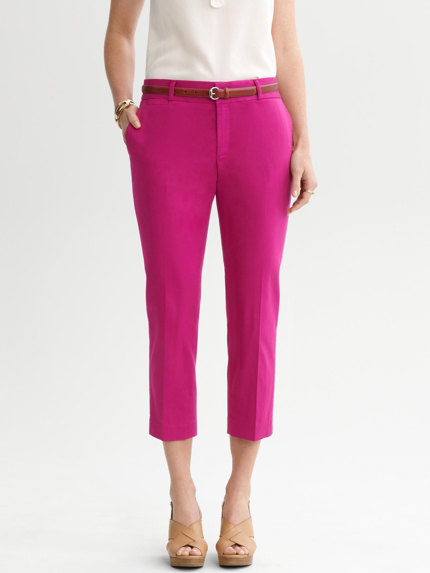 Banana Republic Cropped Pants in Pink (cerise) Lyst