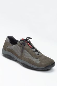 prada americas cup grey suede