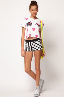 River Island River Island Peekaboo Spot and Stripe Short - Lyst