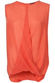 Topshop Sleeveless Drape Front Top - Lyst