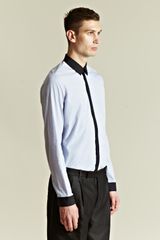 Balenciaga Balenciaga Mens Pin Stripe Black Detail Shirt