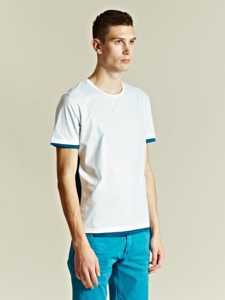 Balenciaga Balenciaga Mens Double Panel Tee in White for Men (teal) - Lyst