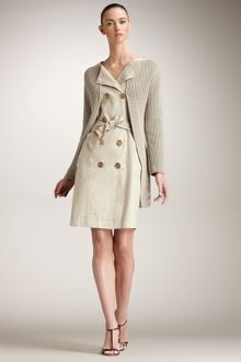 Bottega Veneta Knit-overlay Trench Dress - Lyst