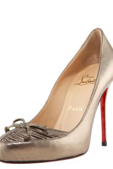 Christian Louboutin Ruched-toe Platform Pump, Pewter - Lyst