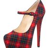 Christian Louboutin Lady Daf Tartan Mary Jane in Red - Lyst