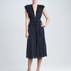 Donna Karan New York Pleated Silk Dress in Black (ink) - Lyst