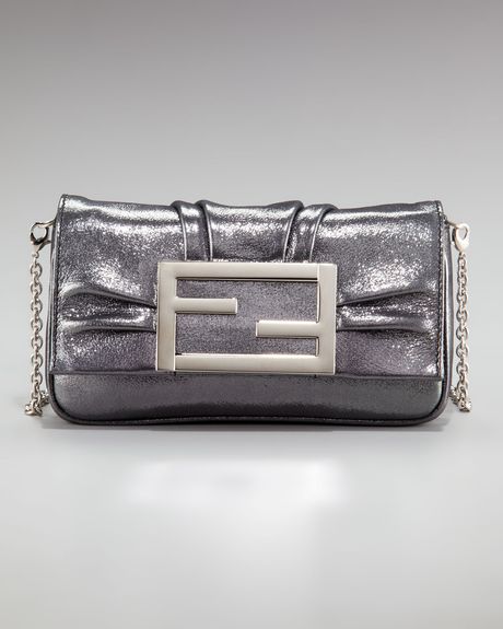 Fendi Mia Fendi Pochette in Silver (black) - Lyst