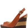Fendi Slingback Espadrille Wedge in Brown (terracotta) - Lyst