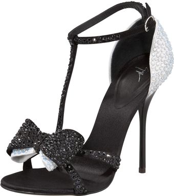 Giuseppe Zanotti Bejeweled Twotone Bowtoe Sandal - Lyst