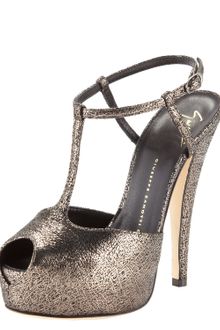 Giuseppe Zanotti Crackled Tstrap Platform Sandal - Lyst
