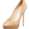 Jimmy Choo Cosmic Leather Platform Pump in Beige (nude) - Lyst
