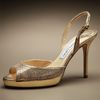 Jimmy Choo Glitter Sandal in Gold - Lyst