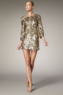 Marchesa Couture Sequined Shift Dress - Lyst
